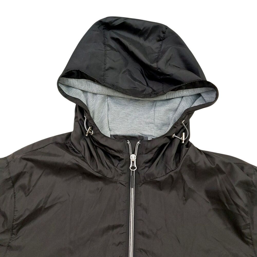 Free Country Windbreaker Jacket Mens Medium Black Lined Hooded Full Zip Outdoor - Picture 8 of 12